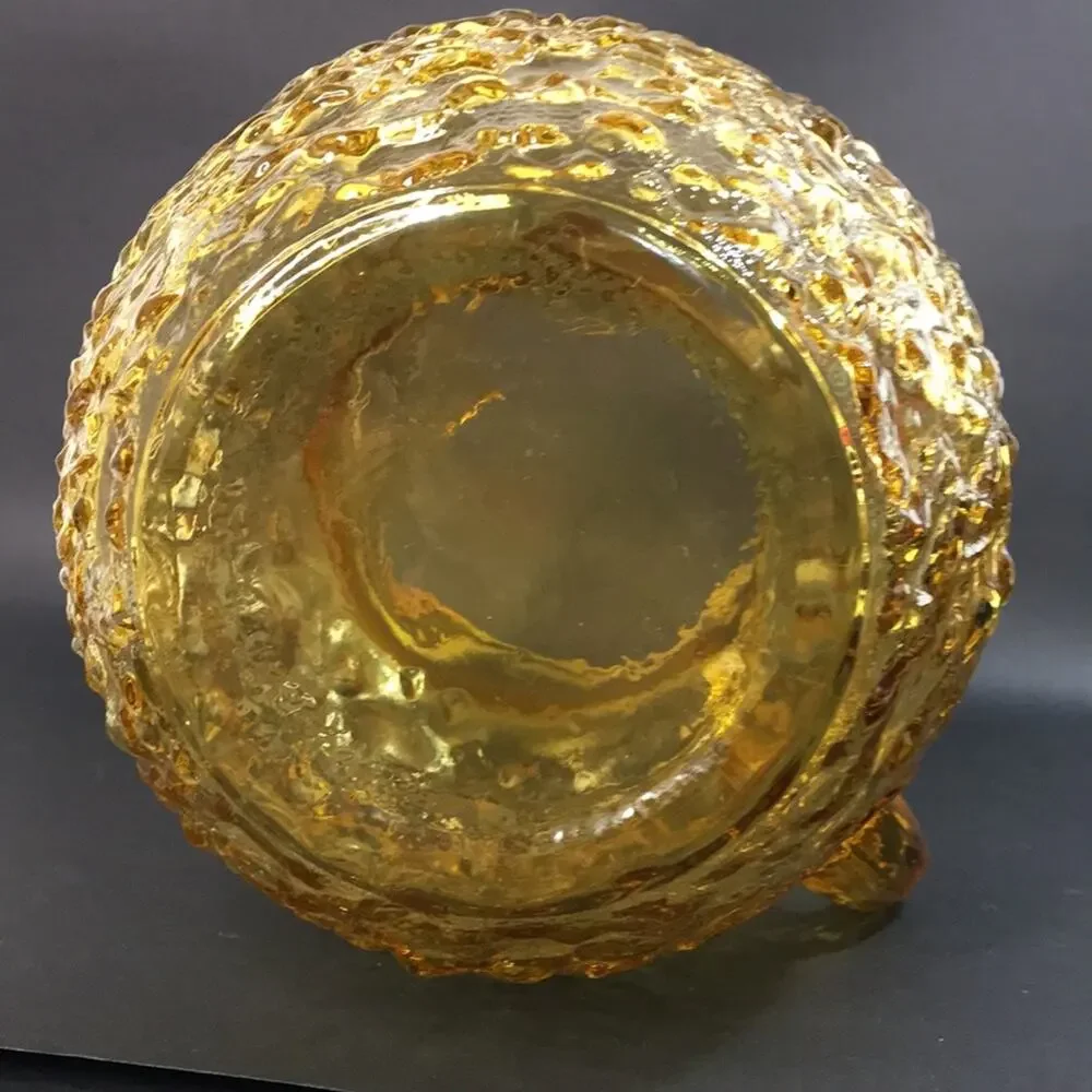 ANCHOR HOCKING Amber Colored Milano Lido Crinkle 96-ounce Round Tea Pitcher
